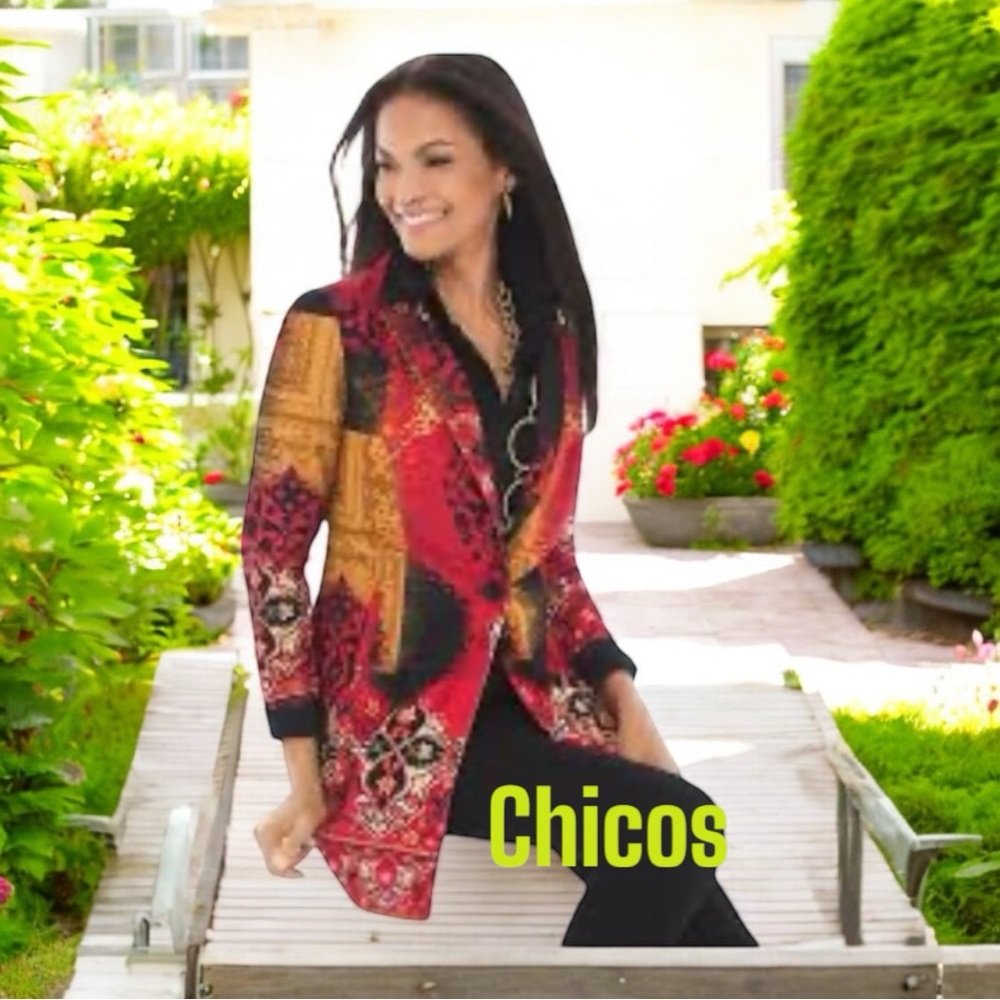Chicos Printed statement Blazer NWT sz 4
